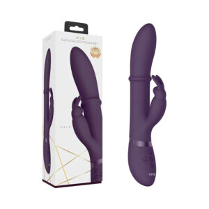 VIVE HALO Rechargeable Stimulating Ring Silicone Rabbit Vibrator Purple — Power Play Studio