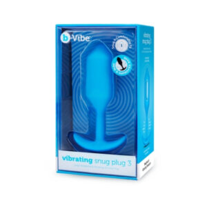 b-Vibe Vibrating Snug Plug 3 Rechargeable Weighted Silicone Anal Plug Blue — Power Play Studio