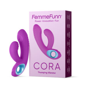 FemmeFunn Cora Rechargeable Silicone Thumping Dual Stimulation Vibrator Purple — Power Play Studio