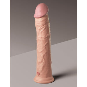 King Cock Elite 11 in. Dual Density Silicone Cock Realistic Dildo With Suction Cup Beige - view 4 — Power Play Studio