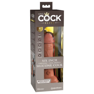 King Cock Elite 6 in. Vibrating Realistic Dildo With Suction Cup Tan — Power Play Studio