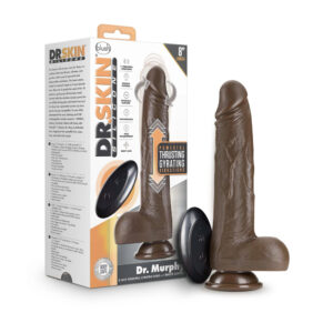 Dr. Skin Dr. Murphy 8 in. Thrusting & Gyrating Dildo with Remote Control Brown — Power Play Studio