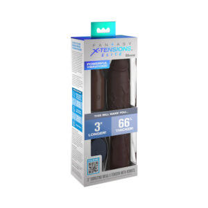 Fantasy X-tensions Elite 9 in. Silicone Mega Extension Sleeve 3 in. Vibrating Brown — Power Play Studio