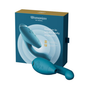 Womanizer Duo 2 Rechargeable Dual Stimulation Pleasure Air and G-Spot Vibrator Petrol — Power Play Studio