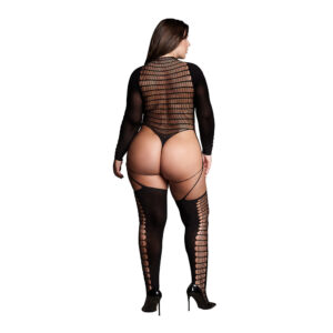 Le Desir Shade Kalyke XXIII Bodystocking with Turtleneck Black Queen Size — Power Play Studio
