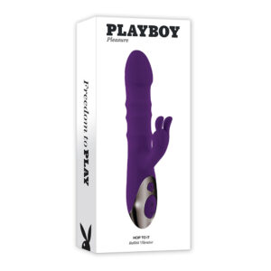 Playboy Hop To It Rechargeable Thrusting Silicone Dual Stimulation Vibrator Acai — Power Play Studio