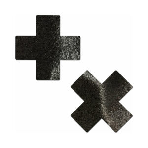 Pastease Everyday Reusable Crosses Pasties Black — Power Play Studio