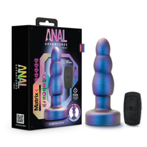 Anal Adventures Matrix Kinetik Plug with Remote Space Age Blue — Power Play Studio - Power Play Studio, LLC