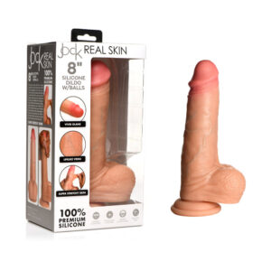 Jock Real Skin Silicone Dildo with Balls 8 in. Light — Power Play Studio