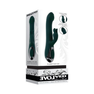 Evolved Rabbit Tap Tap Rechargeable Vibrating Dual Stimulator Silicone Green — Power Play Studio