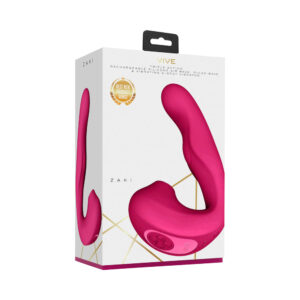 VIVE ZAKI Rechargeable Silicone Airwave Pulse Wave Vibrating G Spot Vibrator Pink — Power Play - Power Play Studio, LLC