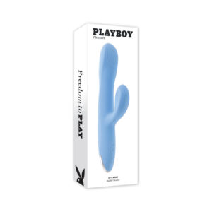 Playboy Up & Away Rechargeable Silicone Rabbit Vibrator Blue — Power Play Studio