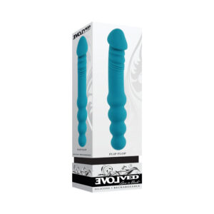 Evolved Flip Flop Rechargeable Silicone Dual-Ended Vibrator Teal — Power Play Studio