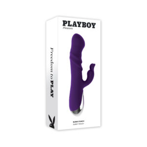 Playboy Bunny Punch Rechargeable Silicone Rabbit Vibrator Purple — Power Play Studio