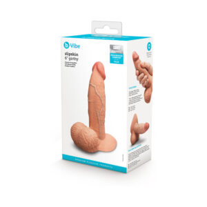 b-Vibe Slipskin Realistic Silicone Dildo 6 in. Girthy Mocha — Power Play Studio