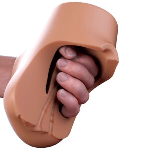 PDX Plus Double Pounder Vibrating Squeeze Stroker Brown — Power Play Studio