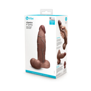 b-Vibe Slipskin Realistic Silicone Dildo 8 in. Girthy Brown — Power Play Studio