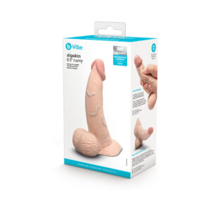 b-Vibe Slipskin Realistic Silicone Dildo 6.5 in. Curved Cream — Power Play Studio
