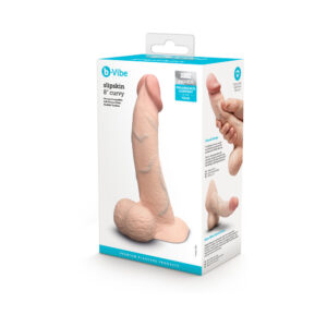 b-Vibe Slipskin Realistic Silicone Dildo 8 in. Curved Cream — Power Play Studio