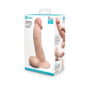 b-Vibe Slipskin Realistic Silicone Dildo 10 in. Curved Cream — Power Play Studio