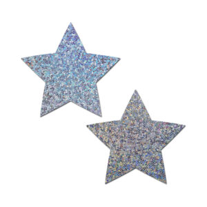 Pastease Everyday Reusable Glittering Silver Star Nipple Pasties — Power Play Studio