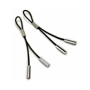 Crave Leather Nipple Tassels Black/Silver — Power Play Studio