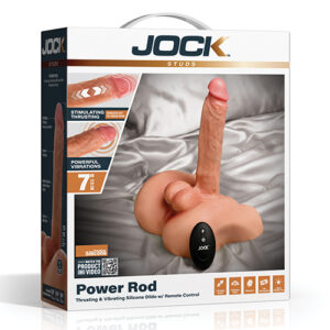 Curve Toys Jock Studs Power Rod Thrusting & Vibrating Dildo w/Remote Control — Power Play - Power Play Studio, LLC