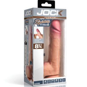 Curve Toys Jock Real Skin 8.75" Ejaculating Silicone Dildo w/Balls — Power Play Studio - Power Play Studio, LLC