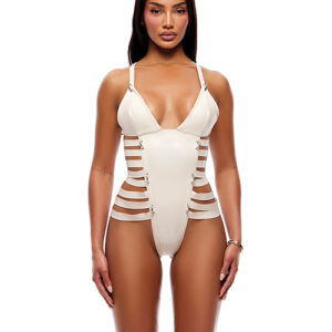 Strap Tease Strappy Matte Vinyl Teddy