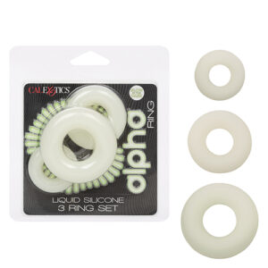 Alpha Liquid Silicone Glow in the Dark Cock Ring - Set of 3 — Power Play Studio