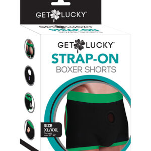 Get Lucky Strap On Boxers - XL-XXL Black/Green