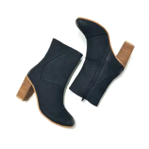 Tess Black Stacked Heel Boot