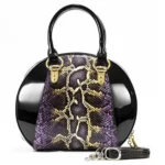 Svetlana Version 2 Python Print Leather Handbag - Power Play Studio, LLC