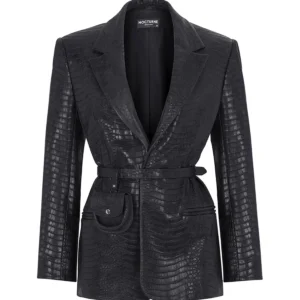 Double Breasted Faux Leather Jacket - Power Play Studio, LLC