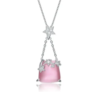 Collette Z Sterling Silver Cubic Zirconia Handbag Necklace - Power Play Studio, LLC