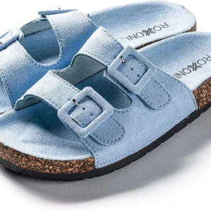 Women Comfort Sandals Double Buckle Adjustable Flat Slides - Power Play Studio, LLC