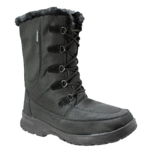 Women's Waterproof Nylon Upper Winter Boot with Suede Trim - Power Play Studio, LLC