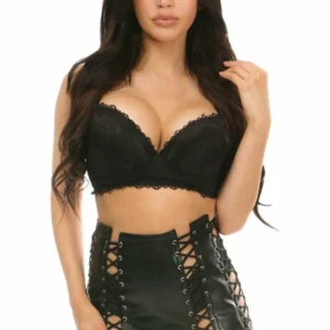 Faux Leather Lace-Up Skirt