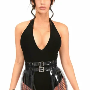Black Clear Fringe Skirt