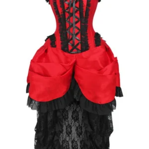 Top Drawer Steel Boned Black Lace Victorian Bustle Corset Dress