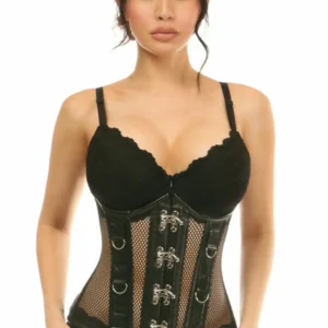 Top Drawer Steel Boned Fishnet Under Bust Corset - Power Play Studio, LLC