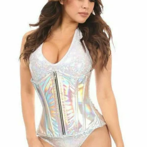 Top Drawer Holo Under Bust Corset with Zipper