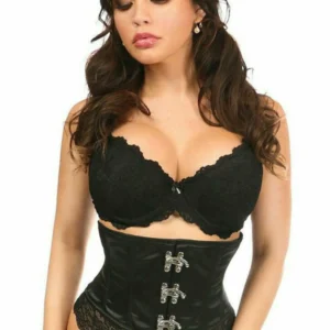 Top Drawer Satin Steel Boned Mini Cincher with Clasps - Power Play Studio, LLC