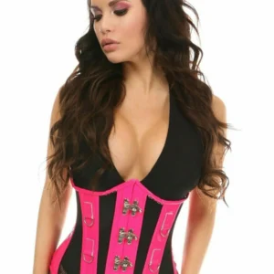 Top Drawer Steel boned Patent & Fishnet Under Bust Corset - Power Play Studio, LLC