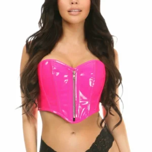 Top Drawer Patent Bustier Top with Zipper