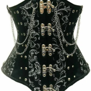 Top Drawer Steel Boned Underbust Corset with Chains and Clasps