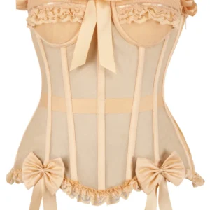 Top Drawer Steel Boned Black Mesh Underwire Bustier Corset - Power Play Studio, LLC