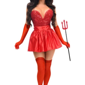 Top Drawer 5 PC Premium Devil Corset Costume - Power Play Studio, LLC