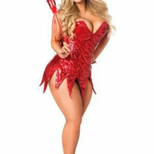 Top Drawer Sequin Devil Corset Dress Costume - Power Play Studio, LLC