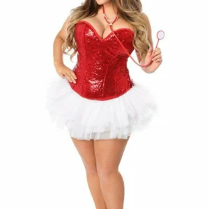 Top Drawer Sequin Nurse Corset Costume